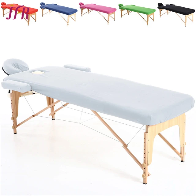 Op maat gemaakte massagetafelhoes met gezichtsopening